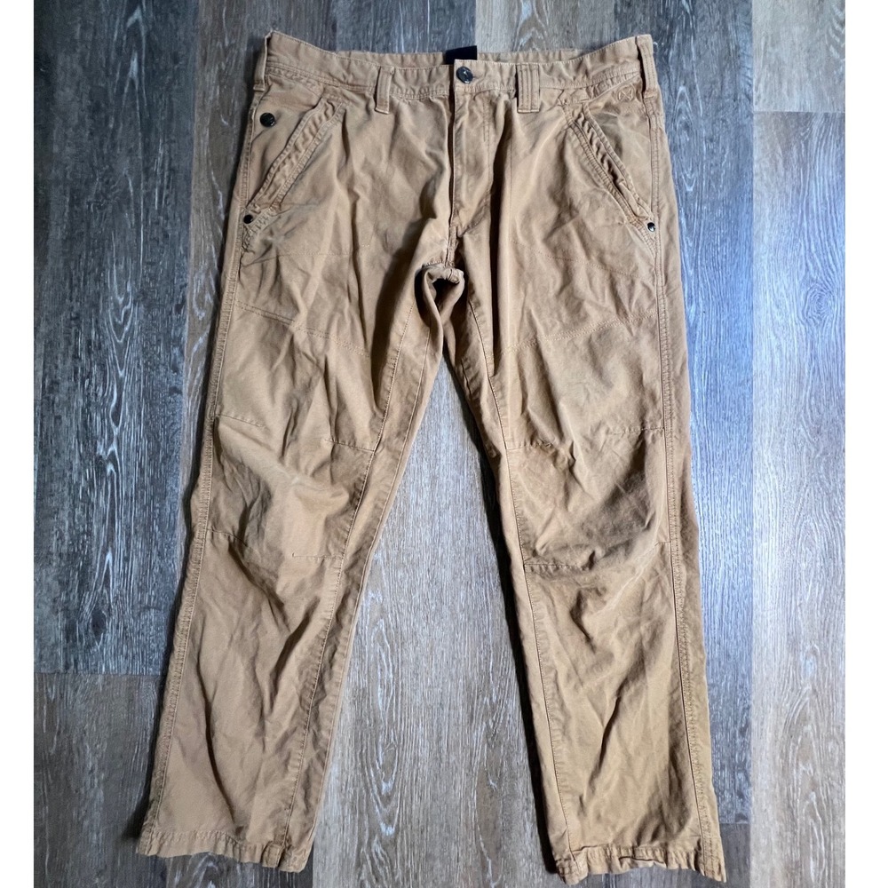 Helix Slim Taper Pants Mens 38x32 Tan Khaki Utility Workwear‎ Cargo Trousers
